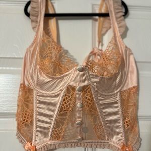 For love and Lemons bustier and thong set